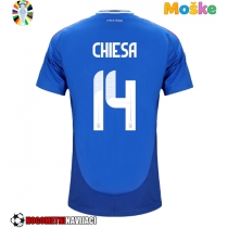 Moške Nogometnih dresov Italija Federico Chiesa #14 Domači EP 2024 Kratki rokavi